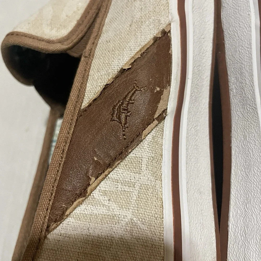 Tommy Bahama Men's Pacific Ridge Slip-On Shoes Size 10 Tan Palm Fronds‎